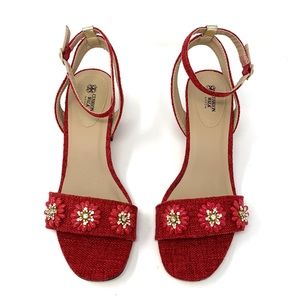 Block Heel Embellished Sandals